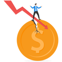 پیش‌نمایش فایل businessman-standing-on-a-cracking-dollar-9295398 از پک مفهوم کسب و کار