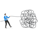پیش‌نمایش فایل businessman-unraveling-tangled-rope-9295405 از پک مفهوم کسب و کار