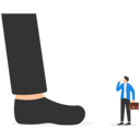 پیش‌نمایش فایل small-manager-looking-up-at-the-giant-boss-9295466 از پک مفهوم کسب و کار