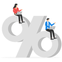 پیش‌نمایش فایل business-people-sitting-on-percentage-9365041 از پک کسب و کار