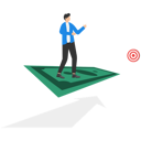 پیش‌نمایش فایل businessman-stand-on-money-and-go-to-the-target-9364840 از پک کسب و کار