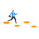 پیش‌نمایش فایل businessman-makes-use-of-gold-coins-as-stepping-stones-9528014 از پک کسب و کار