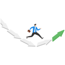 پیش‌نمایش فایل businessman-jumping-from-falling-arrow-to-rising-arrow-9522349 از پک کسب و کار