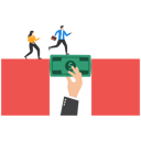 پیش‌نمایش فایل businesswoman-walking-across-dollar-money-bridging-gap-9522330 از پک کسب و کار