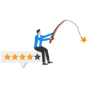 پیش‌نمایش فایل businessman-catching-stars-with-fishing-rods-to-put-on-star-bar-9600524 از پک کسب و کار
