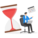 پیش‌نمایش فایل businessman-doing-task-in-the-laptop-with-hourglass-9600504 از پک کسب و کار