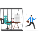پیش‌نمایش فایل businessman-jump-and-frees-himself-from-the-toxic-workplace-9600531 از پک کسب و کار