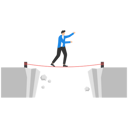 پیش‌نمایش فایل businessman-standing-and-walking-a-tightrope-over-the-abyss-9600510 از پک کسب و کار