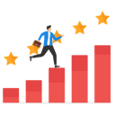 پیش‌نمایش فایل businessman-uses-graphics-to-get-5-stars-9600509 از پک کسب و کار