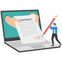 پیش‌نمایش فایل businessman-with-client-using-pen-to-sign-agreement-contract-online-on-laptop-9600527 از پک کسب و کار