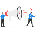 پیش‌نمایش فایل businessman-with-megaphone-giving-information-to-confused-customer-9600529 از پک کسب و کار