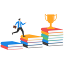پیش‌نمایش فایل man-stepping-on-a-pile-of-books-to-get-a-trophy-9600523 از پک کسب و کار