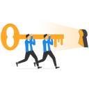پیش‌نمایش فایل team-of-business-holds-and-pushes-the-golden-key-to-finding-the-keyhole-of-success-9600539 از پک کسب و کار