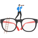 پیش‌نمایش فایل businessman-climb-up-big-eyeglasses-see-vision-on-binoculars-9772505 از پک کسب و کار