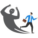 پیش‌نمایش فایل businessman-running-away-afraid-of-his-own-inner-evil-monster-shadow-9772500 از پک کسب و کار