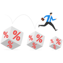 پیش‌نمایش فایل businessman-jumping-from-smaller-cube-block-with-percentage-symbol-9831680 از پک رشد کسب‌وکار