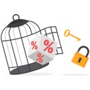پیش‌نمایش فایل cube-block-with-percentage-symbol-with-key-free-himself-from-cage-9829386 از پک رشد کسب‌وکار