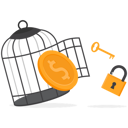 پیش‌نمایش فایل dollar-with-key-free-himself-from-cage-9829346 از پک رشد کسب‌وکار