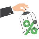 پیش‌نمایش فایل giant-hand-capturing-percent-in-birdcage-9829383 از پک رشد کسب‌وکار