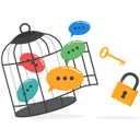 پیش‌نمایش فایل speech-bubbles-with-key-free-himself-from-cage-9830060 از پک رشد کسب‌وکار