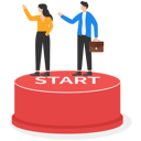 پیش‌نمایش فایل business-people-climb-up-the-ladder-up-the-on-start-button-10015310 از پک کسب و کار