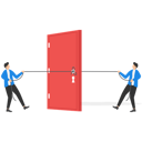 پیش‌نمایش فایل business-people-pulling-doors-with-rope-10012801 از پک کسب و کار