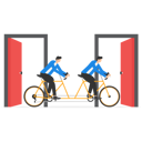 پیش‌نمایش فایل business-team-riding-tandem-bicycle-10012805 از پک کسب و کار