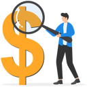 پیش‌نمایش فایل businessman-investor-holding-a-magnifying-glass-analyzing-dollar-prices-10012804 از پک کسب و کار