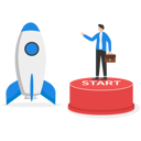 پیش‌نمایش فایل businessman-working-on-start-button-into-innovative-rocket-to-launch-company-10015306 از پک کسب و کار