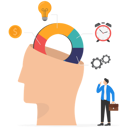 پیش‌نمایش فایل human-head-brain-with-pie-chart-of-idea-10015300 از پک کسب و کار