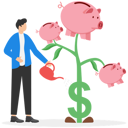 پیش‌نمایش فایل investor-finish-watering-growing-money-plant-seedling-with-piggy-bank-flower-10012809 از پک کسب و کار