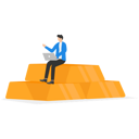 پیش‌نمایش فایل rich-investor-sitting-on-stack-of-gold-bar-bullion-10012810 از پک کسب و کار