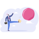 پیش‌نمایش فایل businessman-kicking-giant-rock-10864540 از پک کسب و کار