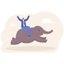 پیش‌نمایش فایل businessman-riding-on-elephant-jump-across-the-cliff-10864561 از پک کسب و کار
