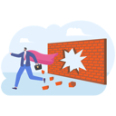 پیش‌نمایش فایل super-businessman-breaking-through-brick-wall-barrier-10864543 از پک کسب و کار