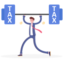 پیش‌نمایش فایل businessman-lifting-weights-of-tax-10940371 از پک کسب و کار