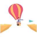 پیش‌نمایش فایل man-on-balloon-to-solve-businessman-across-the-cliff-10940394 از پک کسب و کار