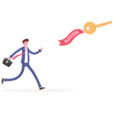 پیش‌نمایش فایل businessmen-catch-the-flying-key-for-success-10999701 از پک کسب و کار