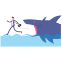 پیش‌نمایش فایل frightened-businessman-running-away-from-shark-attack-10999697 از پک کسب و کار