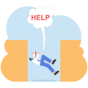 پیش‌نمایش فایل businessman-falling-into-hole-with-word-help-11074128 از پک مفهوم کسب و کار