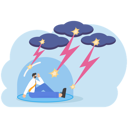 پیش‌نمایش فایل businessman-in-safe-zone-protected-from-crisis-storm-11074121 از پک مفهوم کسب و کار