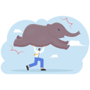 پیش‌نمایش فایل businessman-lifting-big-elephant-above-over-his-head-11074124 از پک مفهوم کسب و کار