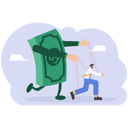 پیش‌نمایش فایل businessman-marionette-on-ropes-controlled-by-money-11074129 از پک مفهوم کسب و کار