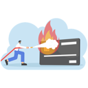 پیش‌نمایش فایل businessman-running-away-from-credit-card-with-fire-11074120 از پک مفهوم کسب و کار