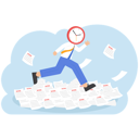 پیش‌نمایش فایل businessman-with-clock-head-running-on-paperwork-11074112 از پک مفهوم کسب و کار