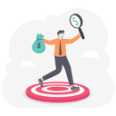 پیش‌نمایش فایل businessman-holding-magnifying-glass-and-money-11177662 از پک مفهوم کسب و کار