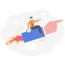 پیش‌نمایش فایل businessman-siting-on-direction-hand-to-success-11177680 از پک مفهوم کسب و کار