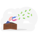 پیش‌نمایش فایل wallet-businessman-arm-use-magnet-to-attract-money-11177677 از پک مفهوم کسب و کار