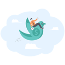 پیش‌نمایش فایل businessman-flying-on-money-bird-11472495 از پک کسب و کار