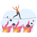 پیش‌نمایش فایل businessman-balance-on-fire-sliding-down-into-fire-pond-11500215 از پک کسب و کار